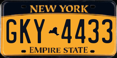 NY license plate GKY4433