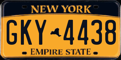NY license plate GKY4438