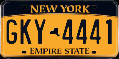 NY license plate GKY4441