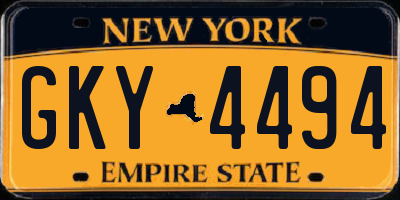 NY license plate GKY4494