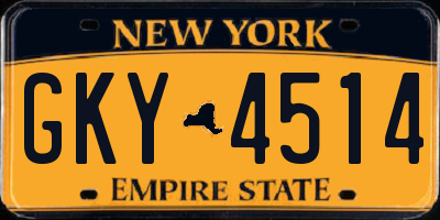 NY license plate GKY4514