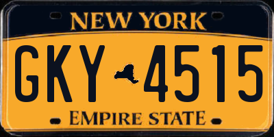 NY license plate GKY4515