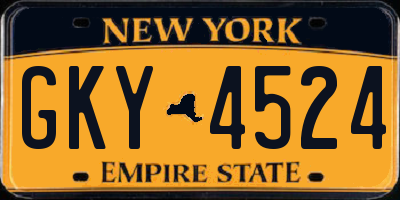 NY license plate GKY4524