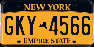 NY license plate GKY4566
