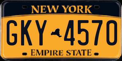 NY license plate GKY4570