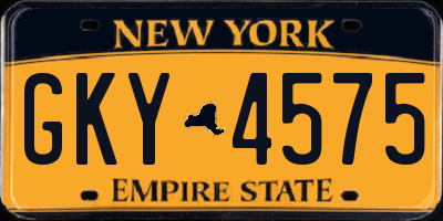 NY license plate GKY4575
