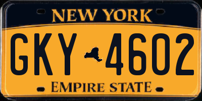 NY license plate GKY4602