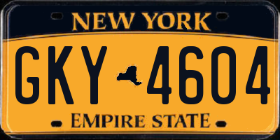 NY license plate GKY4604
