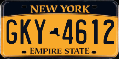 NY license plate GKY4612