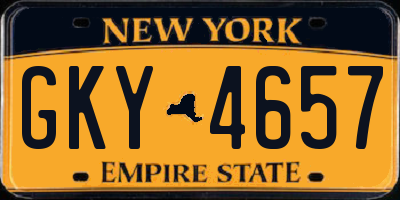 NY license plate GKY4657