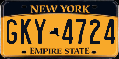 NY license plate GKY4724