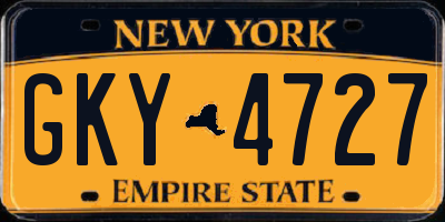 NY license plate GKY4727