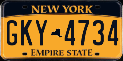 NY license plate GKY4734