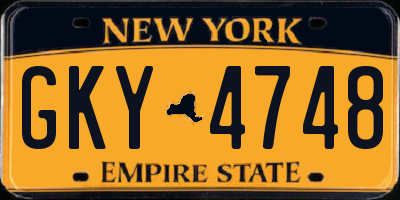 NY license plate GKY4748
