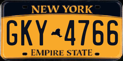 NY license plate GKY4766