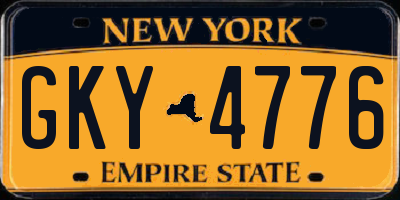 NY license plate GKY4776