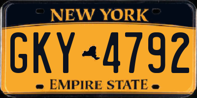 NY license plate GKY4792