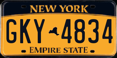 NY license plate GKY4834