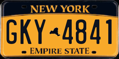 NY license plate GKY4841