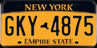 NY license plate GKY4875