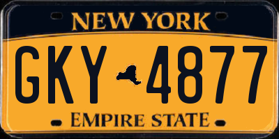 NY license plate GKY4877
