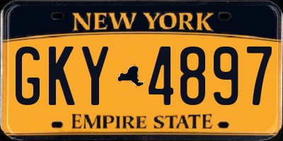 NY license plate GKY4897