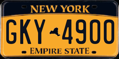 NY license plate GKY4900