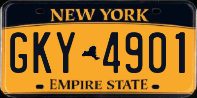 NY license plate GKY4901