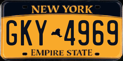 NY license plate GKY4969