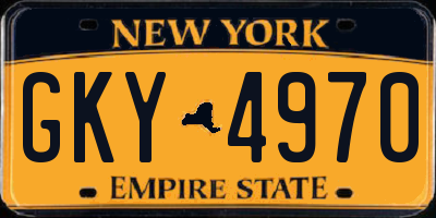 NY license plate GKY4970