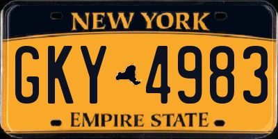 NY license plate GKY4983