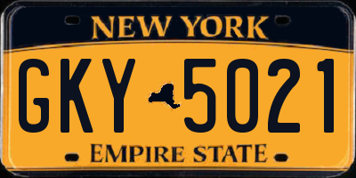 NY license plate GKY5021