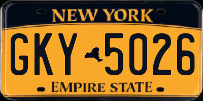NY license plate GKY5026