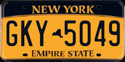 NY license plate GKY5049