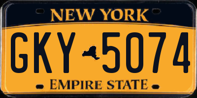 NY license plate GKY5074