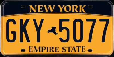 NY license plate GKY5077