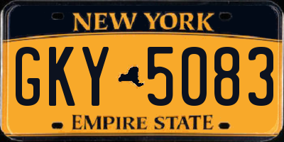 NY license plate GKY5083