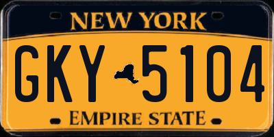 NY license plate GKY5104