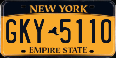 NY license plate GKY5110