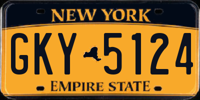 NY license plate GKY5124