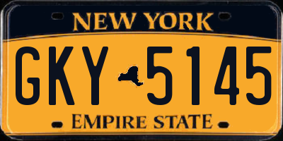 NY license plate GKY5145