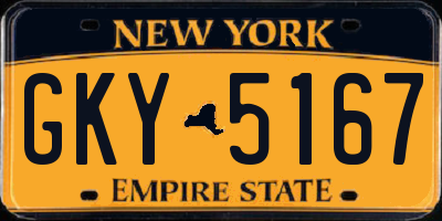 NY license plate GKY5167