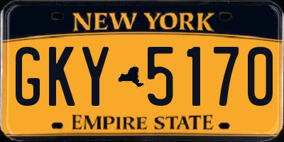 NY license plate GKY5170