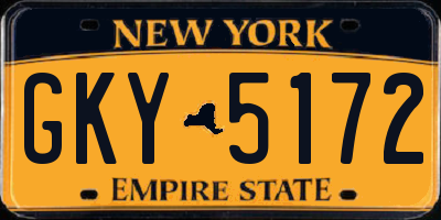 NY license plate GKY5172