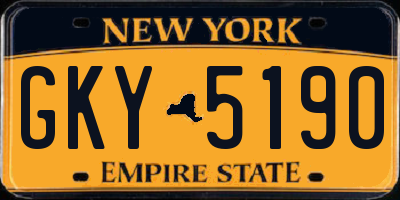 NY license plate GKY5190