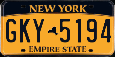 NY license plate GKY5194