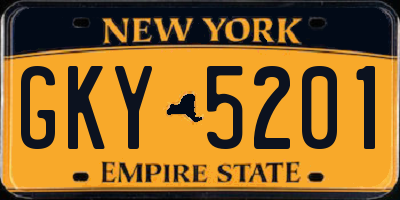 NY license plate GKY5201
