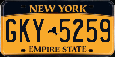 NY license plate GKY5259