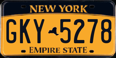 NY license plate GKY5278
