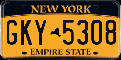 NY license plate GKY5308